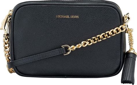 ovaal michael kors ginny tasje zwart goud|Designertassen .